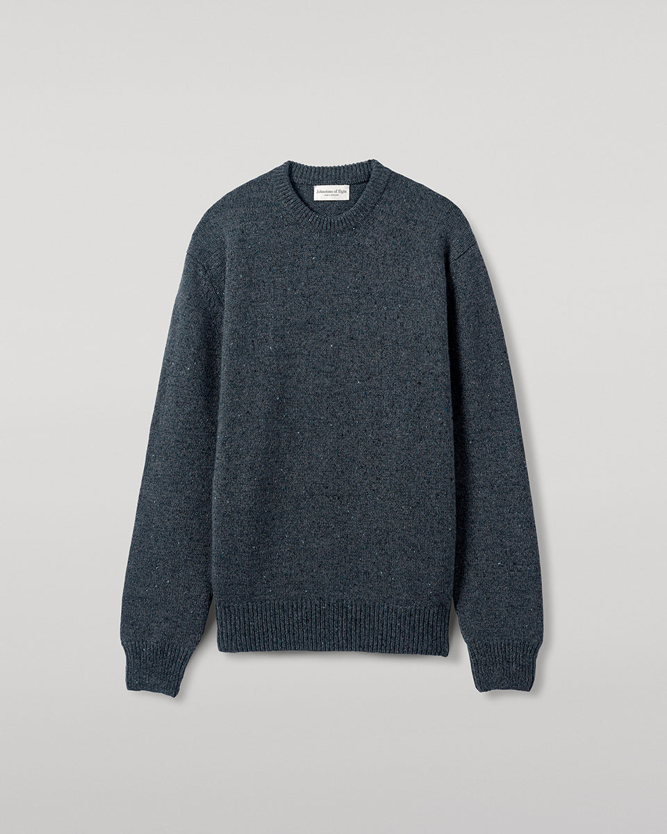 Johnstons of Elgin - Blue Donegal Cashmere Marl Jumper