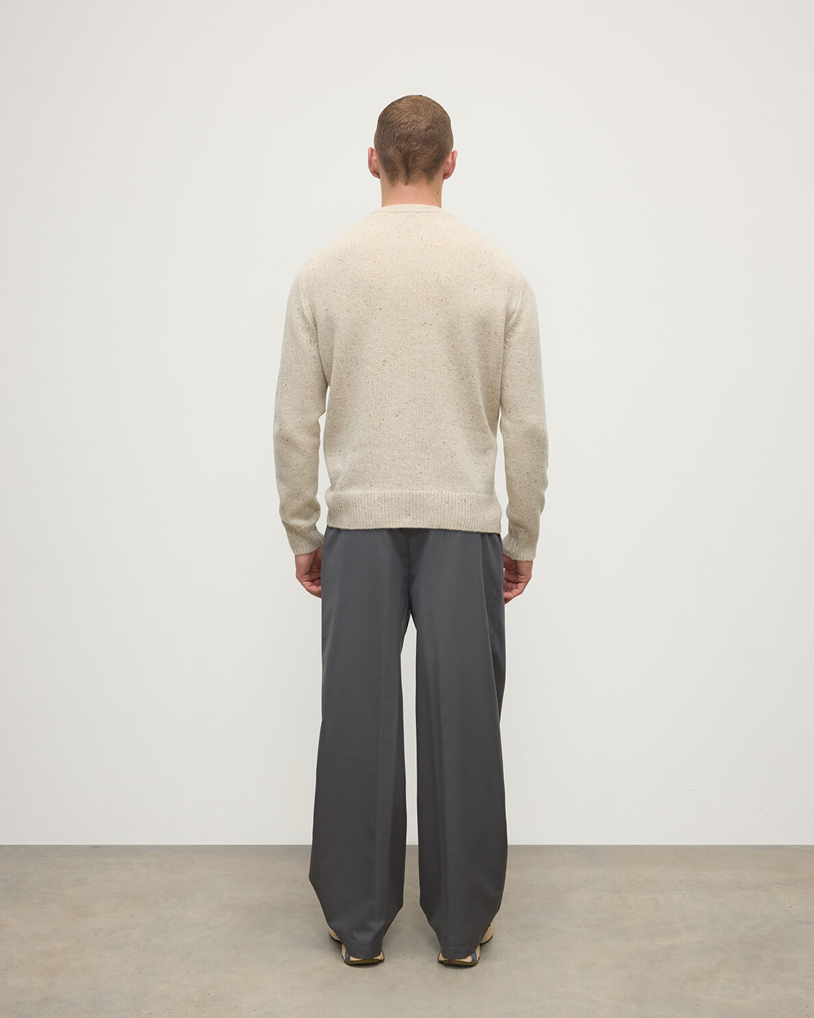 Johnstons of Elgin - Cream Donegal Cashmere Marl Jumper