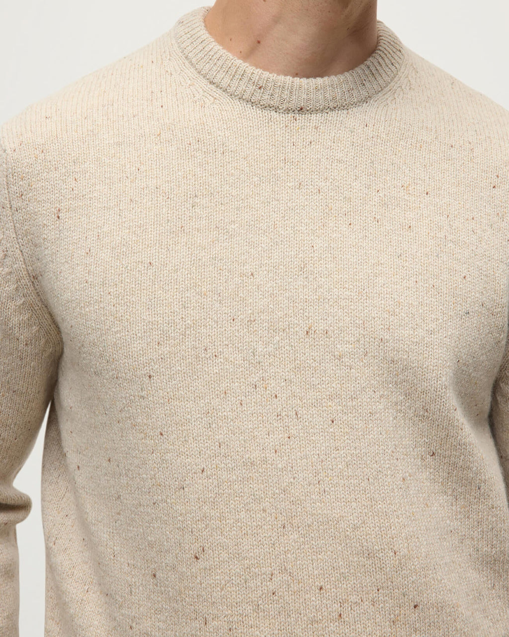 Johnstons of Elgin - Cream Donegal Cashmere Marl Jumper