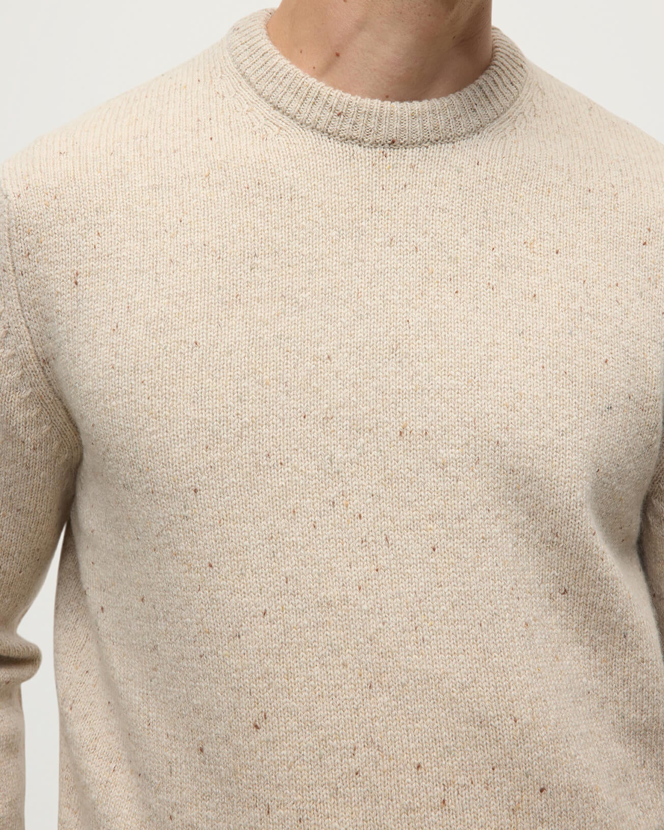 Johnstons of Elgin - Cream Donegal Cashmere Marl Jumper
