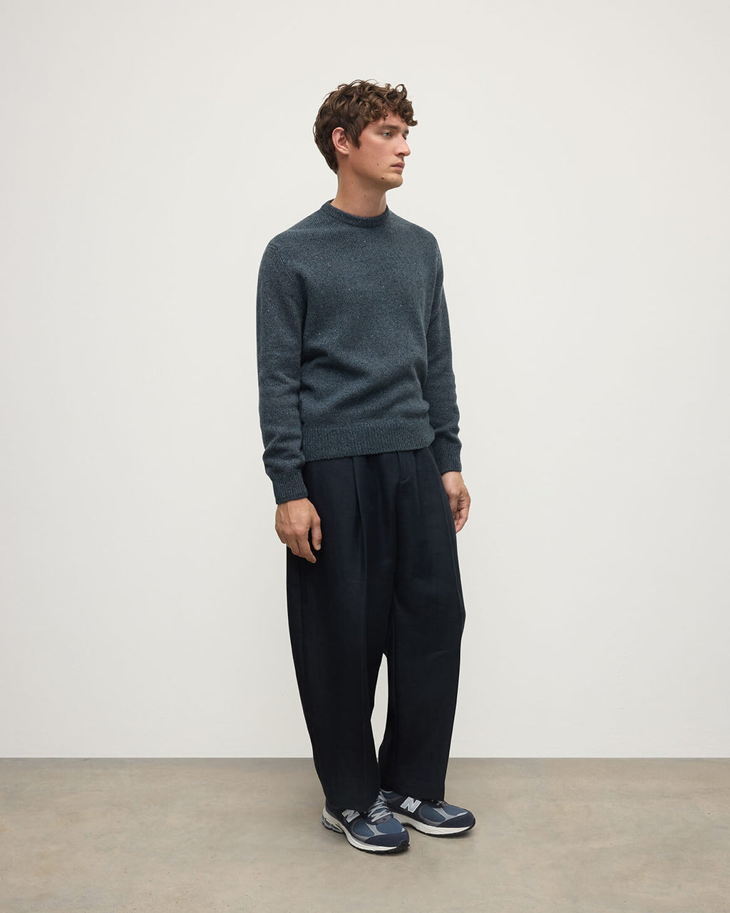 Johnstons of Elgin - Blue Donegal Cashmere Marl Jumper
