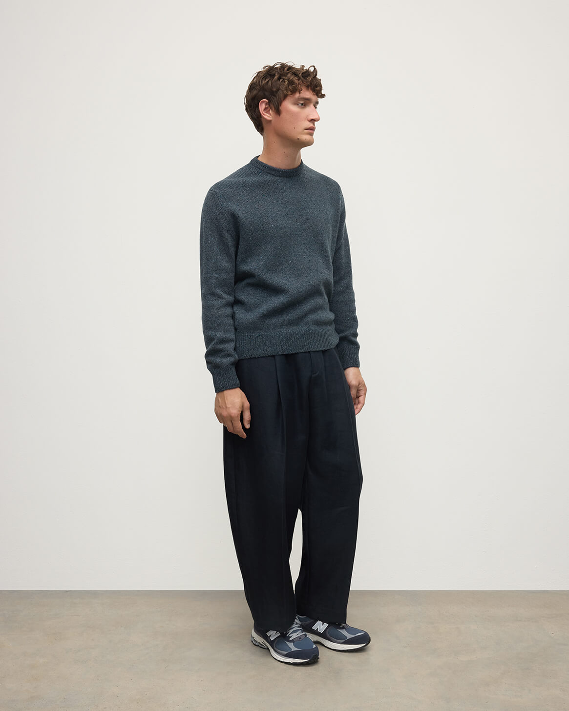 Johnstons of Elgin - Blue Donegal Cashmere Marl Jumper