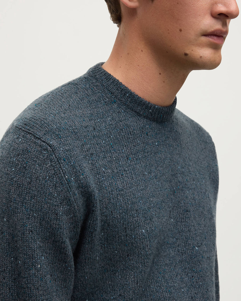 Johnstons of Elgin - Blue Donegal Cashmere Marl Jumper