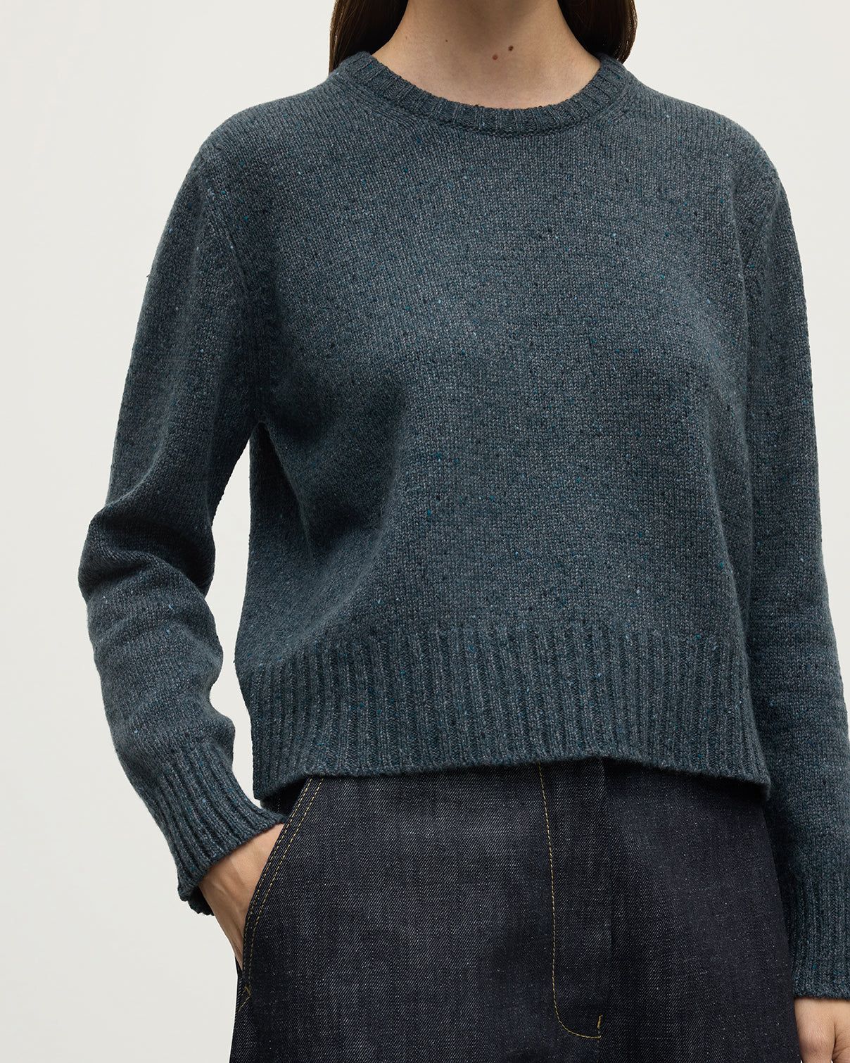 Johnstons of Elgin - Donegal Cashmere Blue Jumper