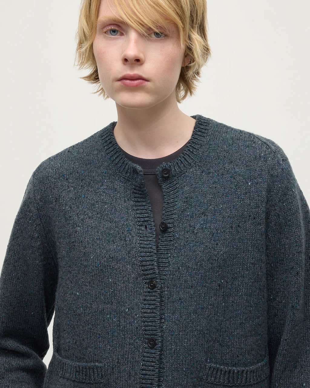 Johnstons of Elgin - Donegal Cashmere Blue Cardigan