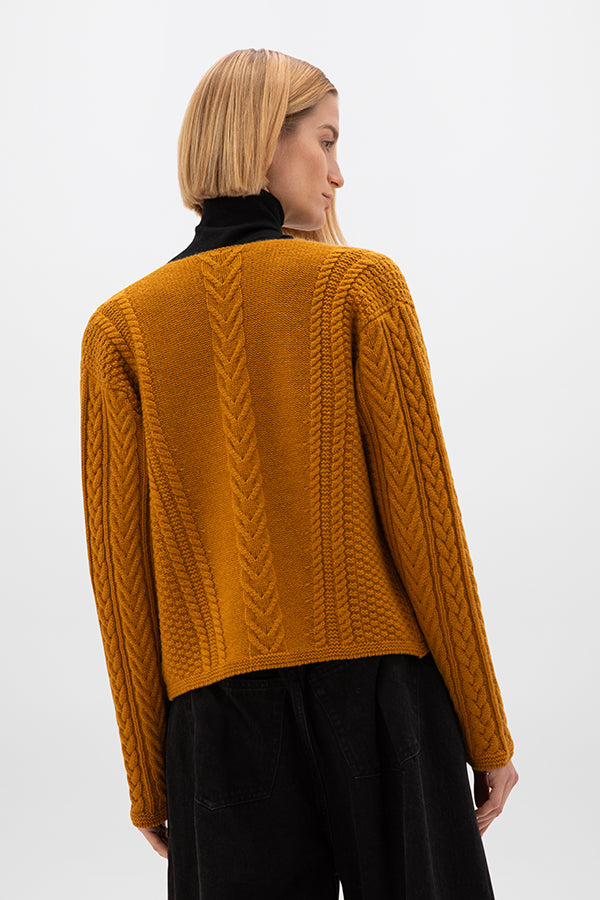 Johnstons of Elgin - Aran Cable Cashmere Waterfall Cardigan