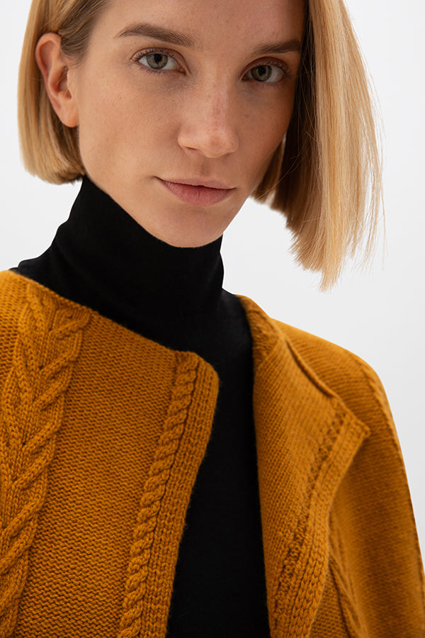 Johnstons of Elgin - Aran Cable Cashmere Waterfall Cardigan