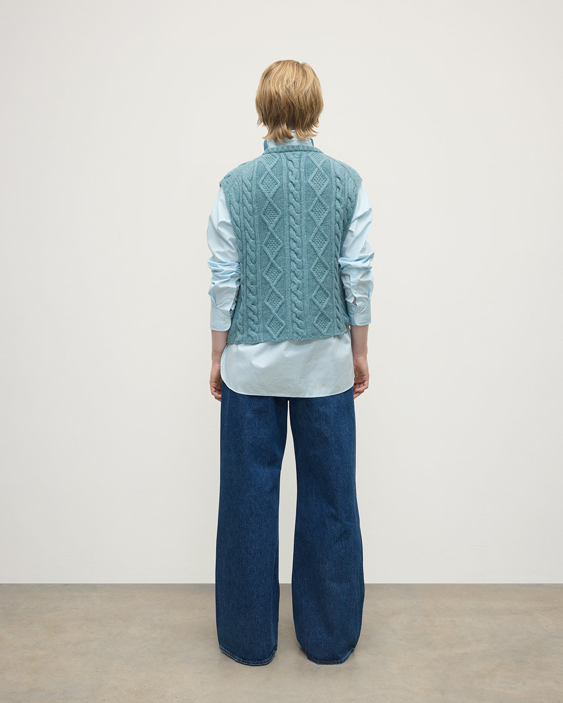 Johnstons of Elgin - Aran Cable Green Cashmere Tank