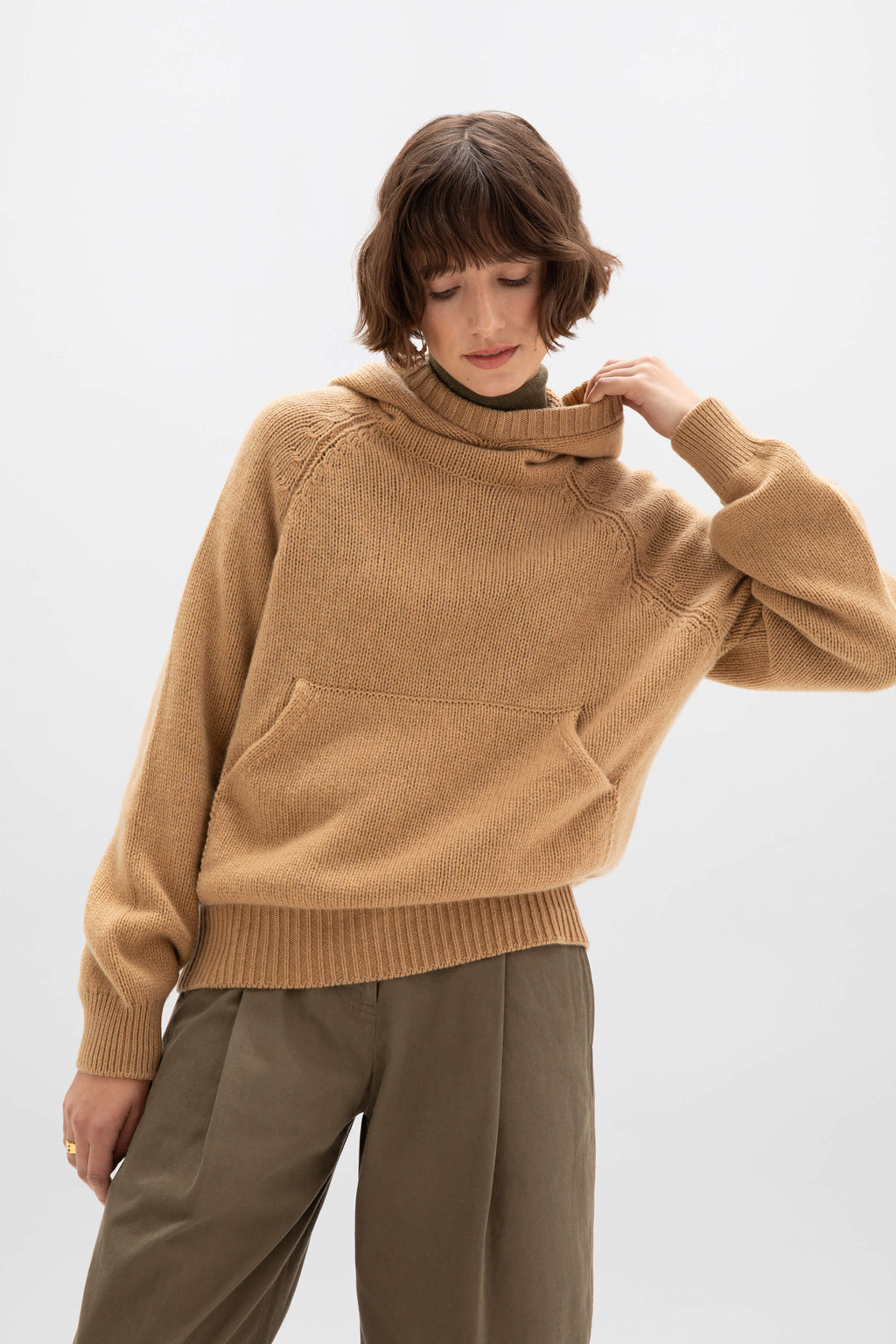 Johnstons of Elgin - Oversized Camel Cashmere Hoodie