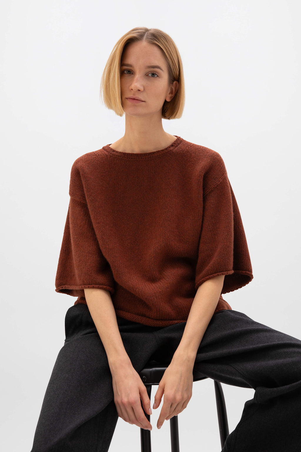 Johnstons of Elgin - Boat Neck Deep Red Cashmere Jumper