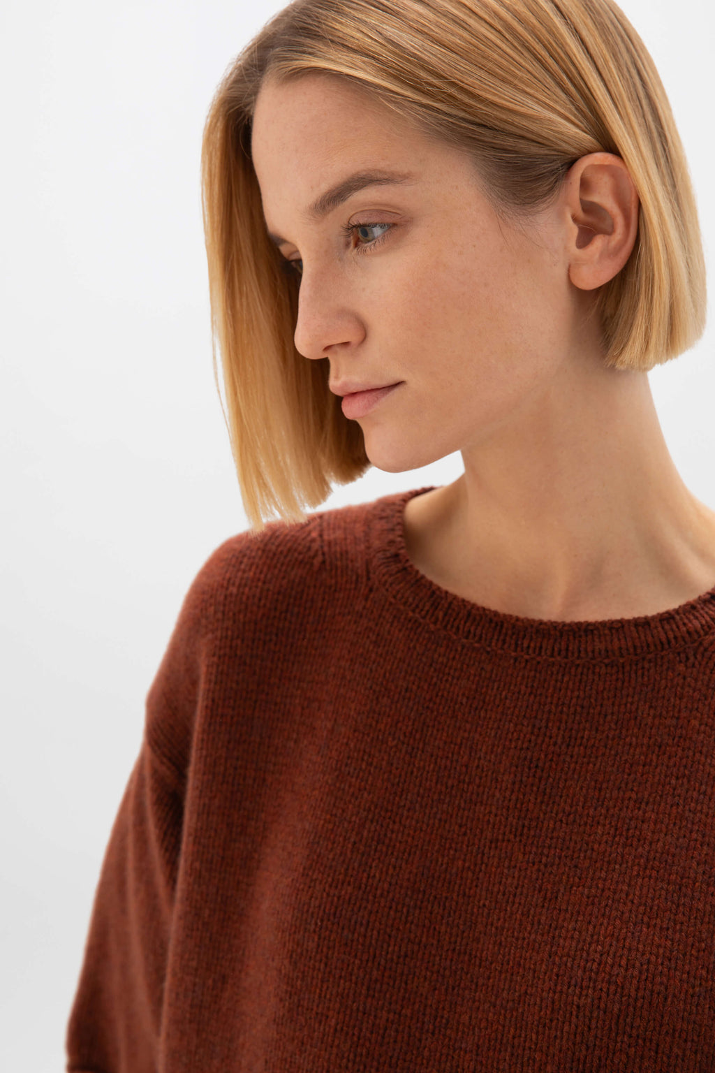 Johnstons of Elgin - Boat Neck Deep Red Cashmere Jumper