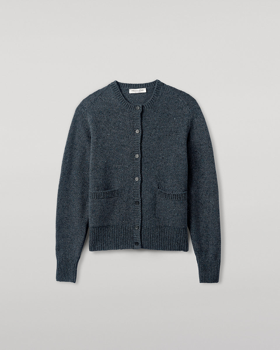 Johnstons of Elgin - Donegal Cashmere Blue Cardigan