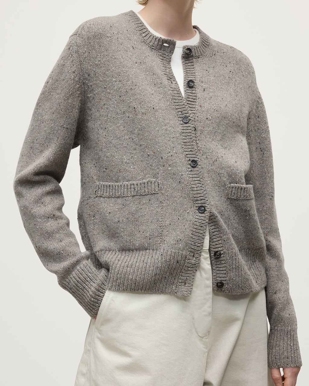 Johnstons of Elgin - Donegal Cashmere Grey Cardigan