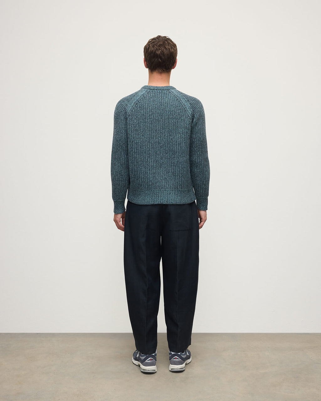 Johnstons of Elgin - Ribbed Donegal Cashmere Blue Jumper
