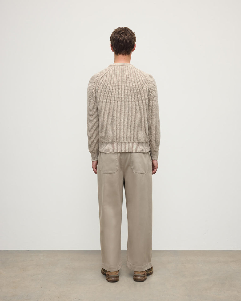 Johnstons of Elgin - Ribbed Donegal Cashmere Cream Jumper