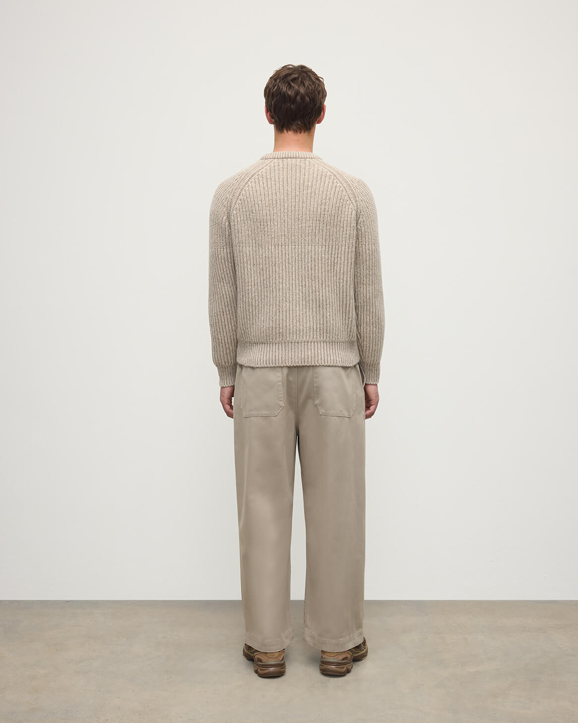 Johnstons of Elgin - Ribbed Donegal Cashmere Cream Jumper