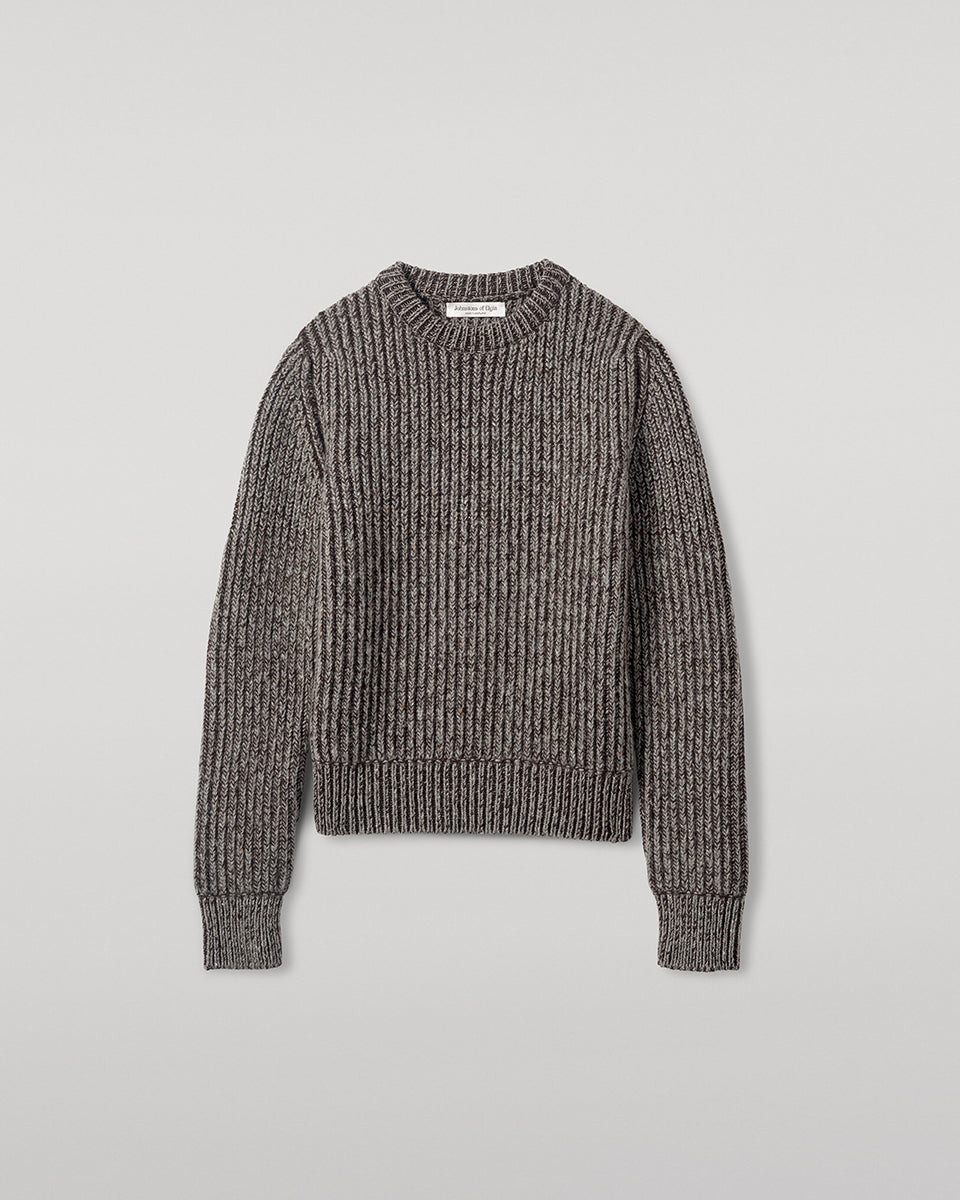 Johnstons of Elgin - High Neck Donegal Cashmere Brown Jumper
