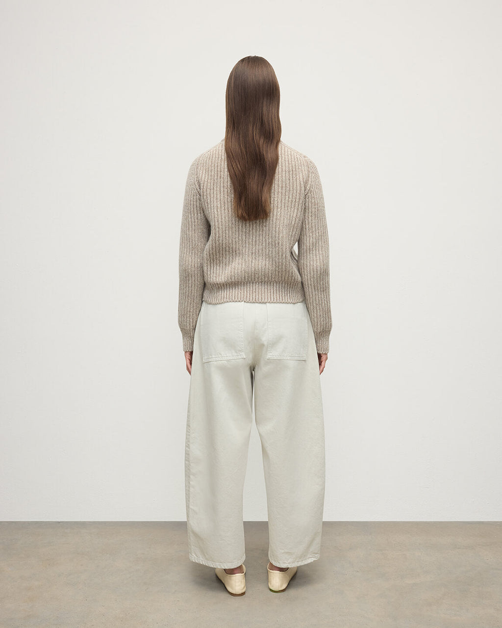 Johnstons of Elgin - High Neck Donegal Cashmere Cream Jumper