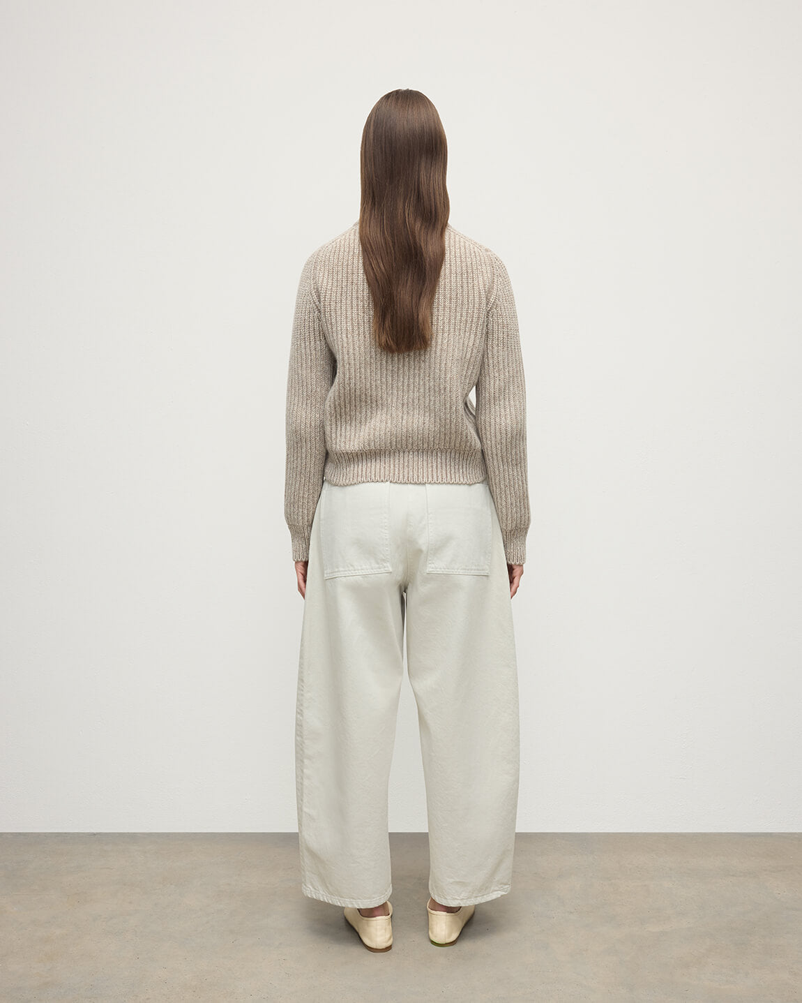 Johnstons of Elgin - High Neck Donegal Cashmere Cream Jumper
