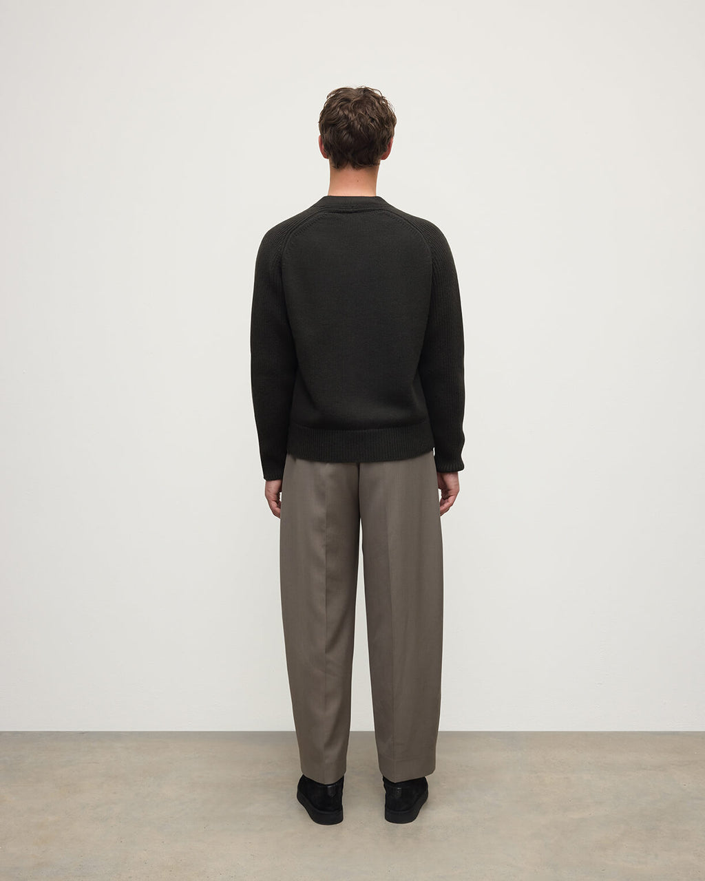Johnstons of Elgin - Ribbed Cashmere Dark Grey Cardigan