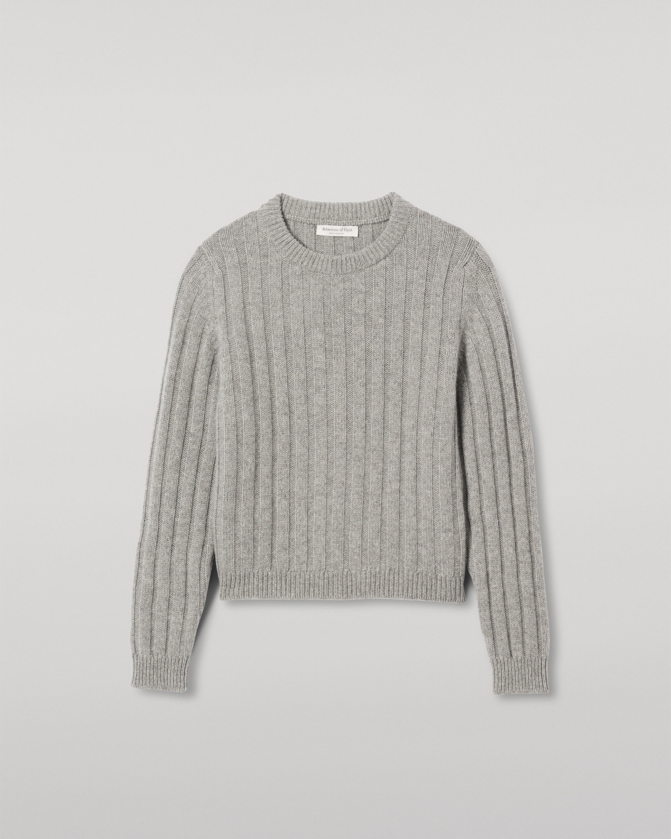 Johnstons of Elgin - Peel Grey Cashmere Jumper