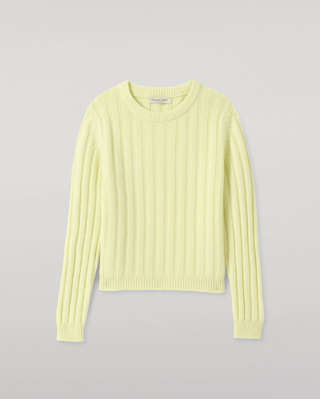 Johnstons of Elgin - Lecht Yellow Cashmere Crew Jumper