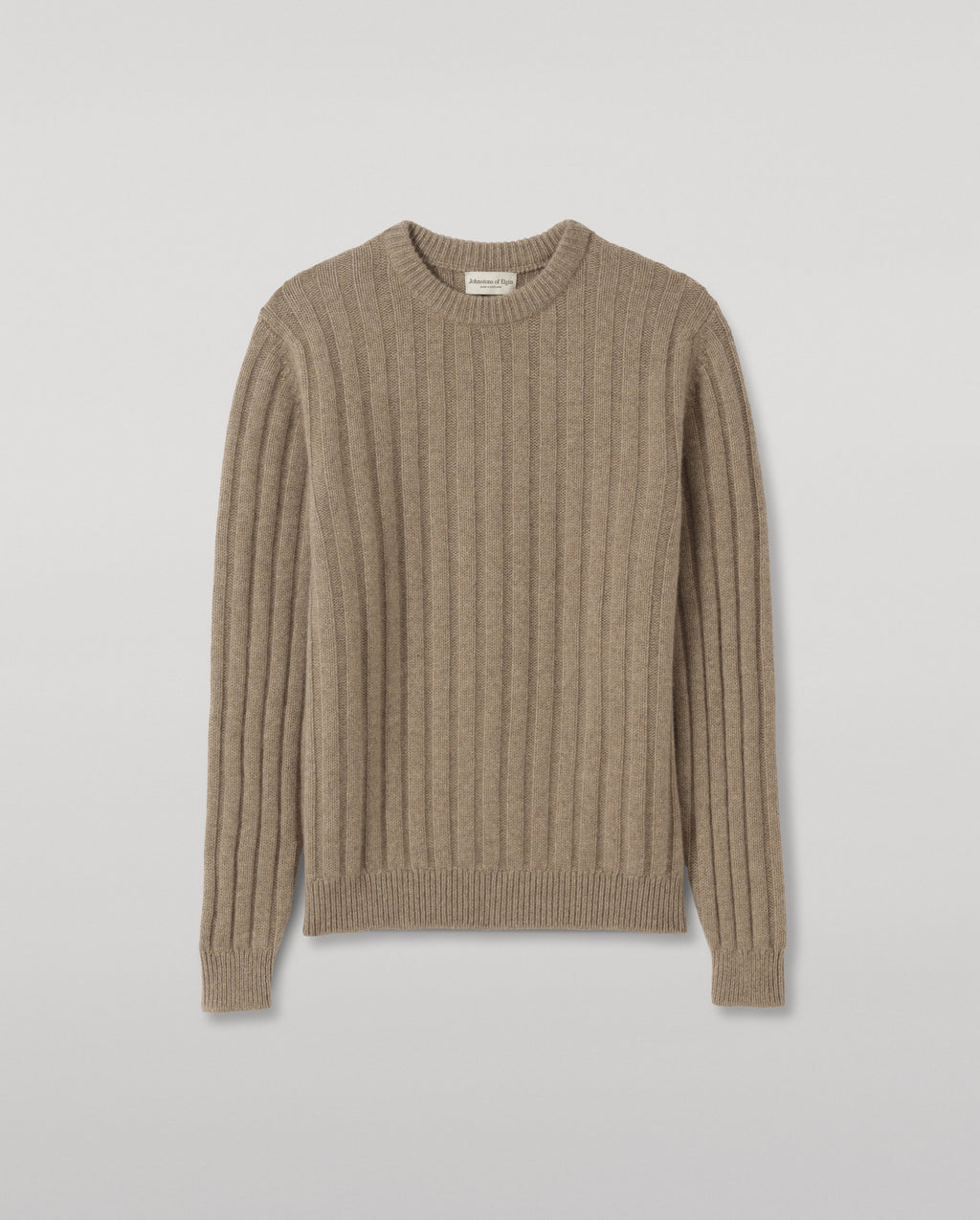 Johnstons of Elgin - Peel Light Brown Cashmere Jumper