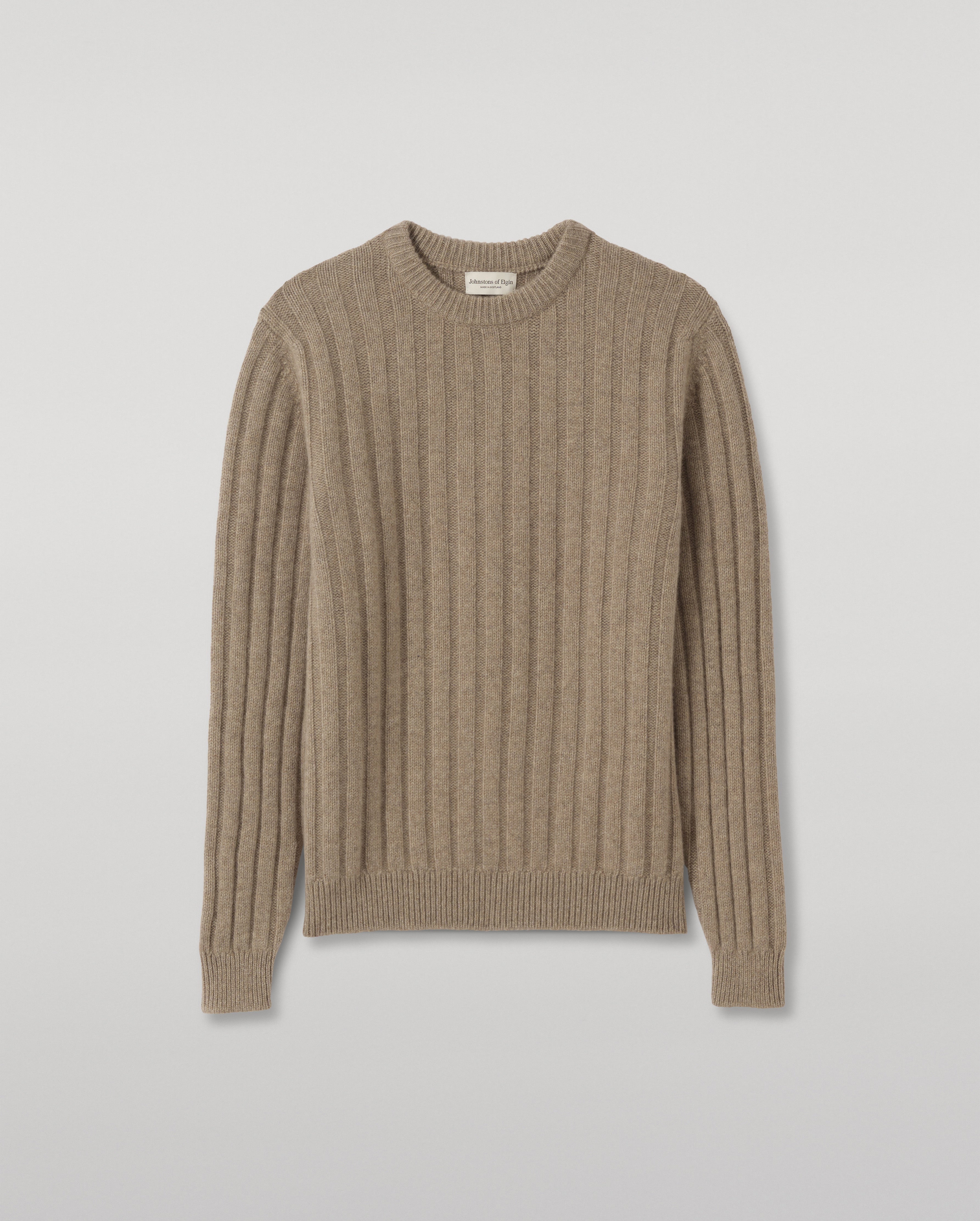 Johnstons of Elgin - Peel Light Brown Cashmere Jumper