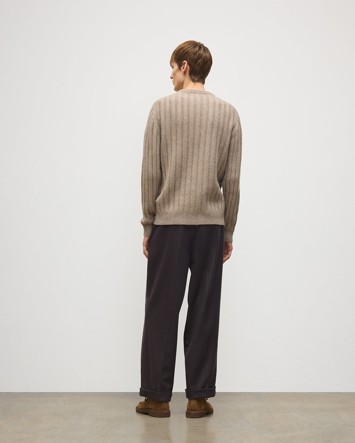 Johnstons of Elgin - Peel Light Brown Cashmere Jumper