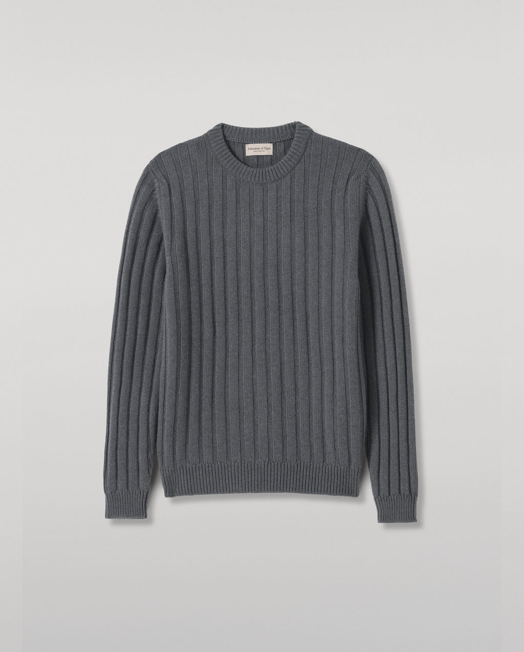 Johnstons of Elgin - Peel Mid Grey Cashmere Jumper
