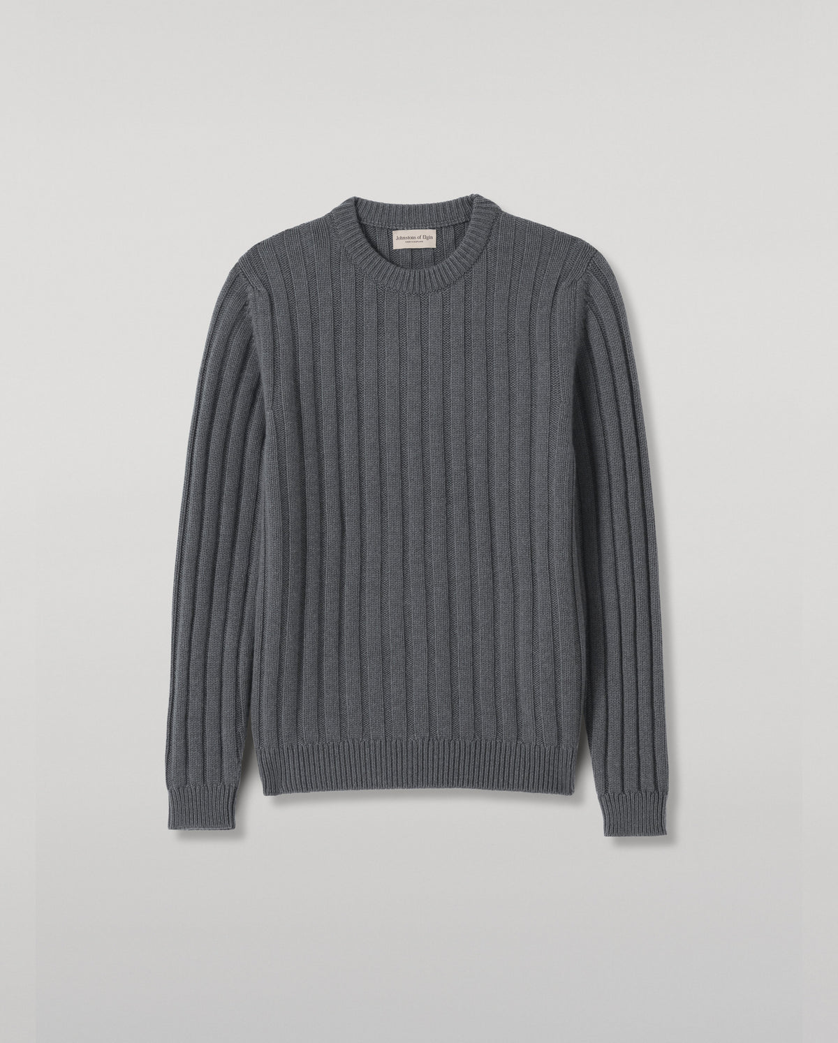 Johnstons of Elgin - Peel Mid Grey Cashmere Jumper