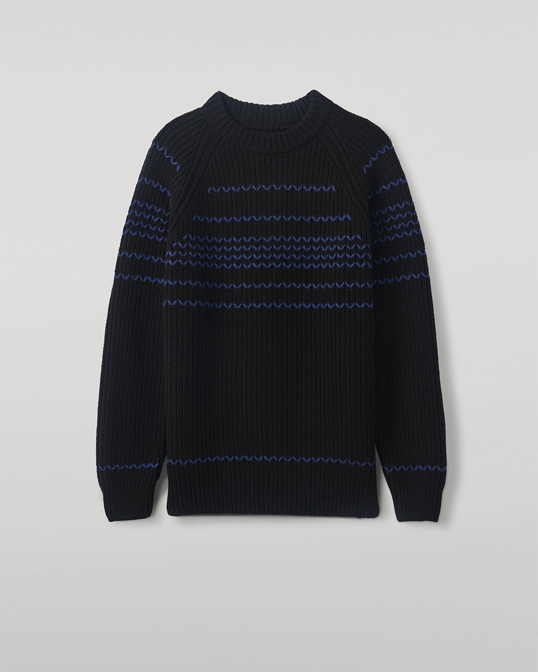 Johnstons of Elgin - Summit Black & Blue Cashmere Jumper