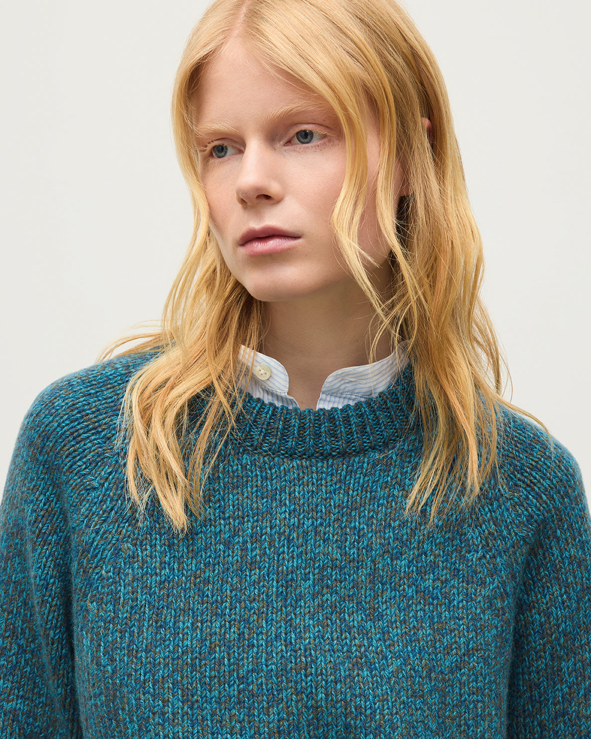 Johnstons of Elgin - Fyfe Blue Cashmere Jumper