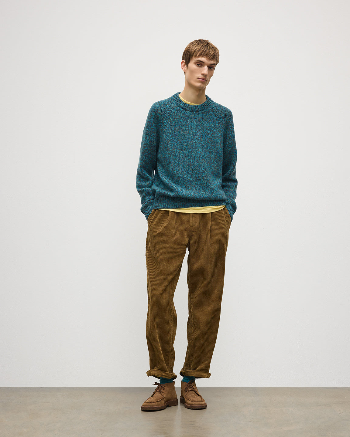 Johnstons of Elgin - Fyfe Blue Cashmere Jumper