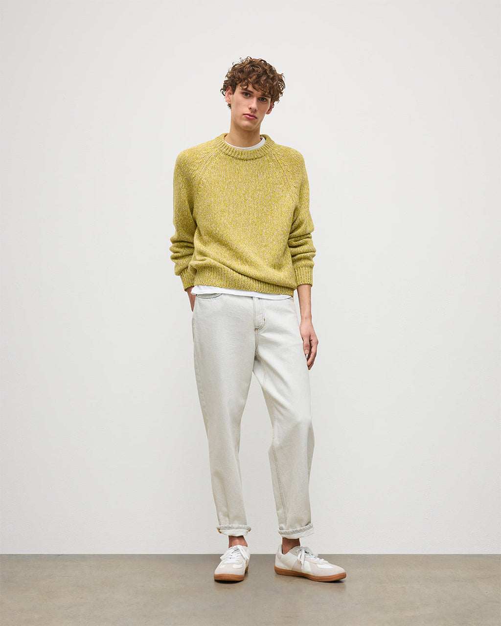 Johnstons of Elgin - Fyfe Yellow Cashmere Jumper