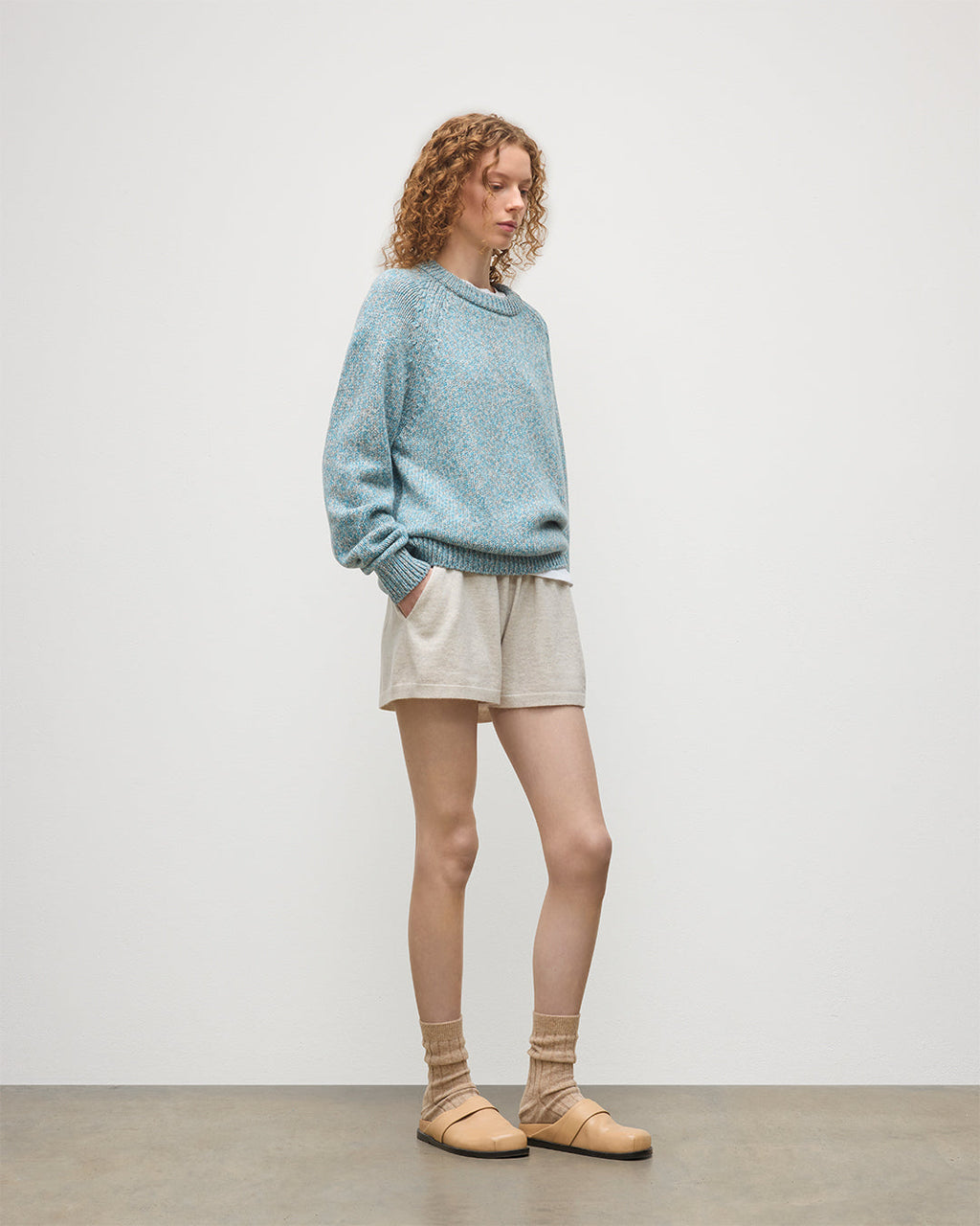 Johnstons of Elgin - Fyfe Bright Blue Cashmere Jumper