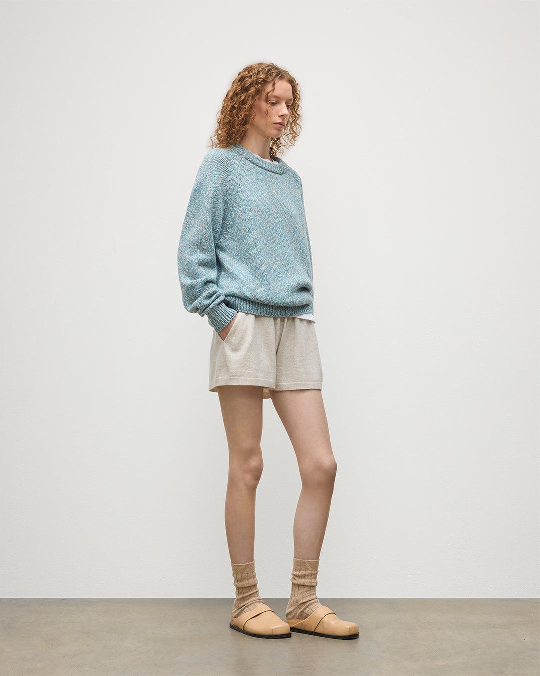 Johnstons of Elgin - Fyfe Bright Blue Cashmere Jumper