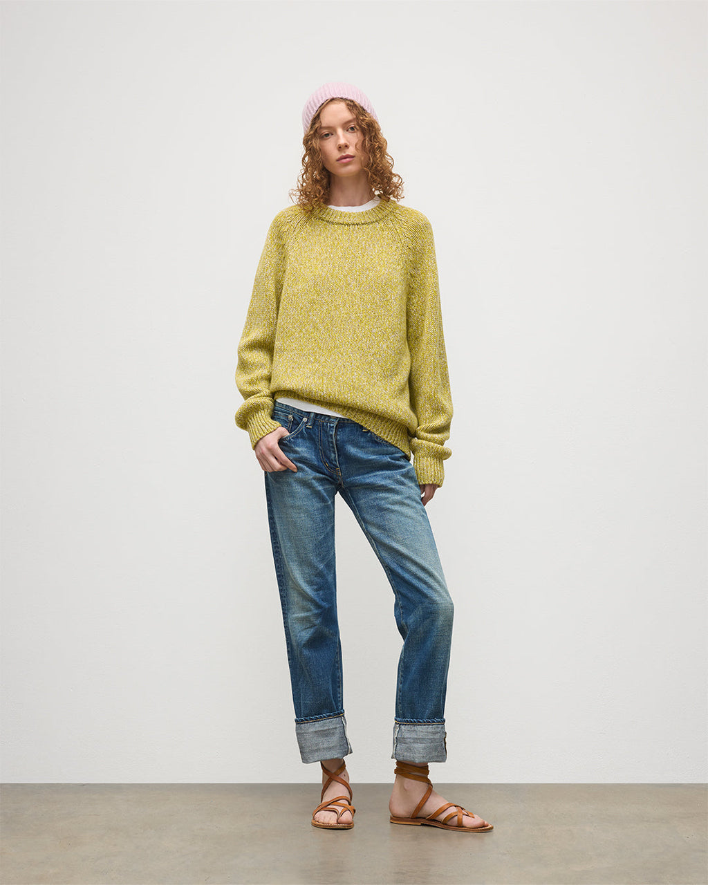 Johnstons of Elgin - Fyfe Yellow Cashmere Jumper