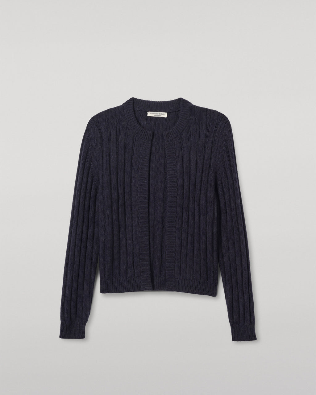 Johnstons of Elgin - Lecht Dark Navy Cashmere Crew Cardigan