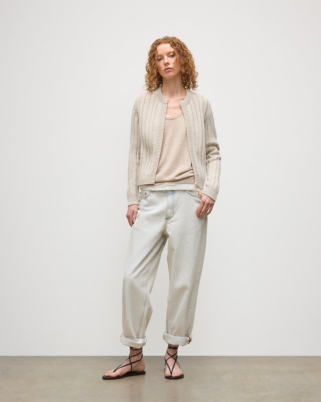 Johnstons of Elgin - Lecht Natural Cashmere Crew Cardigan