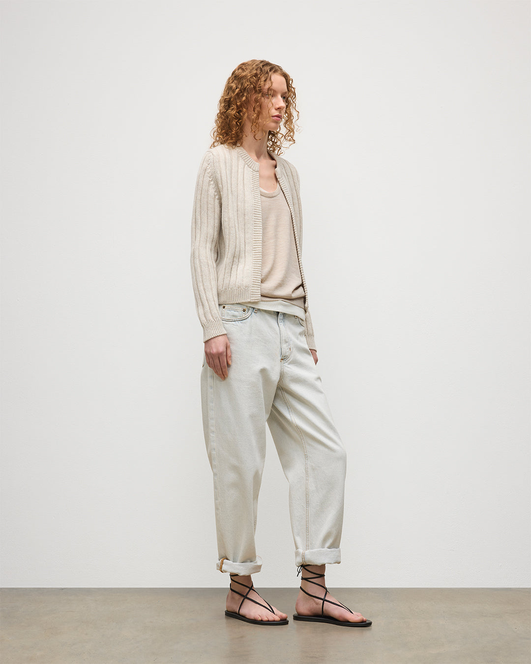 Johnstons of Elgin - Lecht Natural Cashmere Crew Cardigan