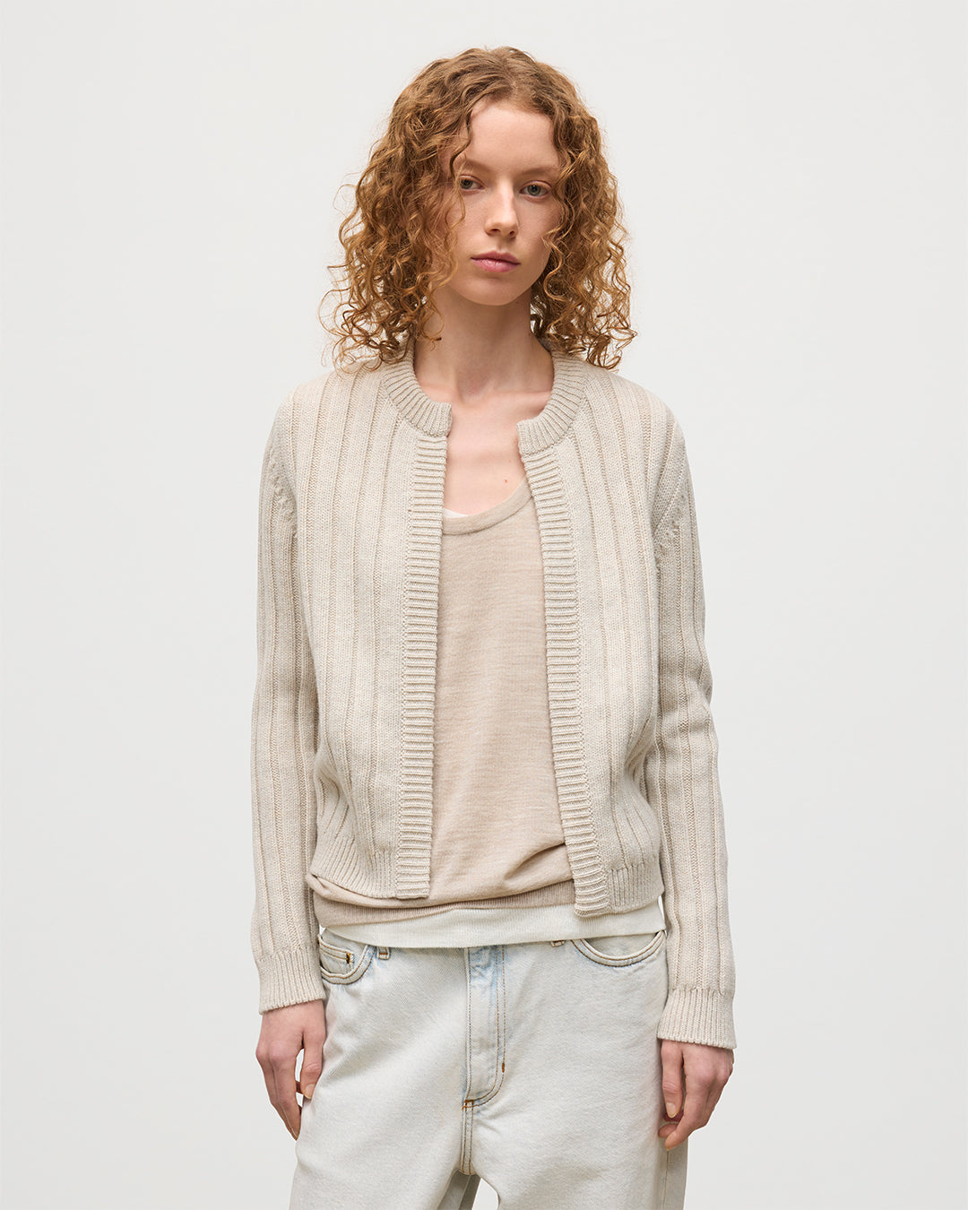 Johnstons of Elgin - Lecht Natural Cashmere Crew Cardigan