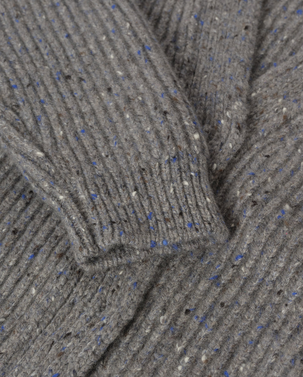 Johnstons of Elgin - Norah Ribbed Grey Donegal Cashmere Cardigan