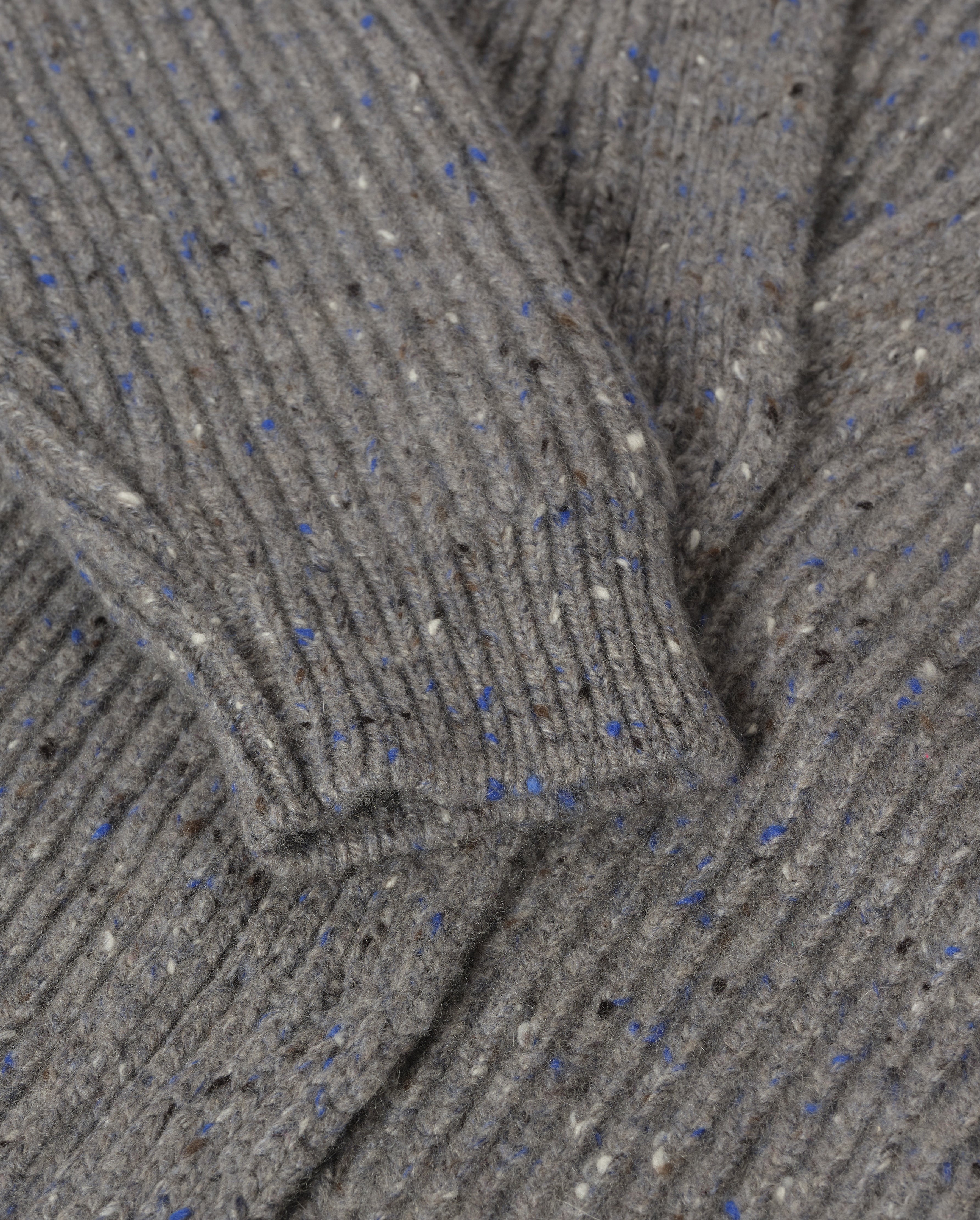 Johnstons of Elgin - Norah Ribbed Grey Donegal Cashmere Cardigan