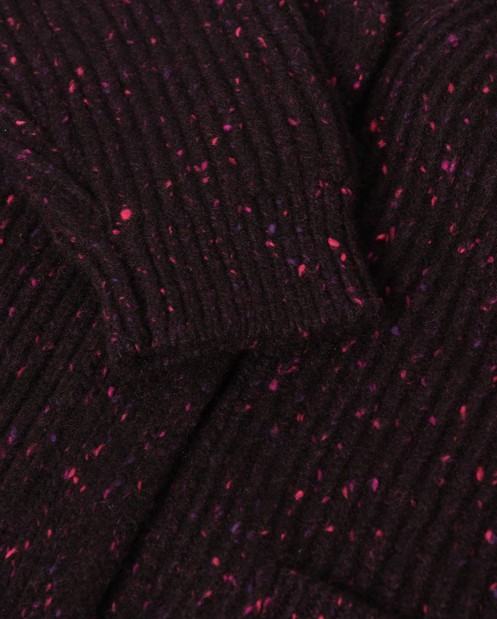 Johnstons of Elgin - Norah Ribbed Purple Donegal Cashmere Cardigan