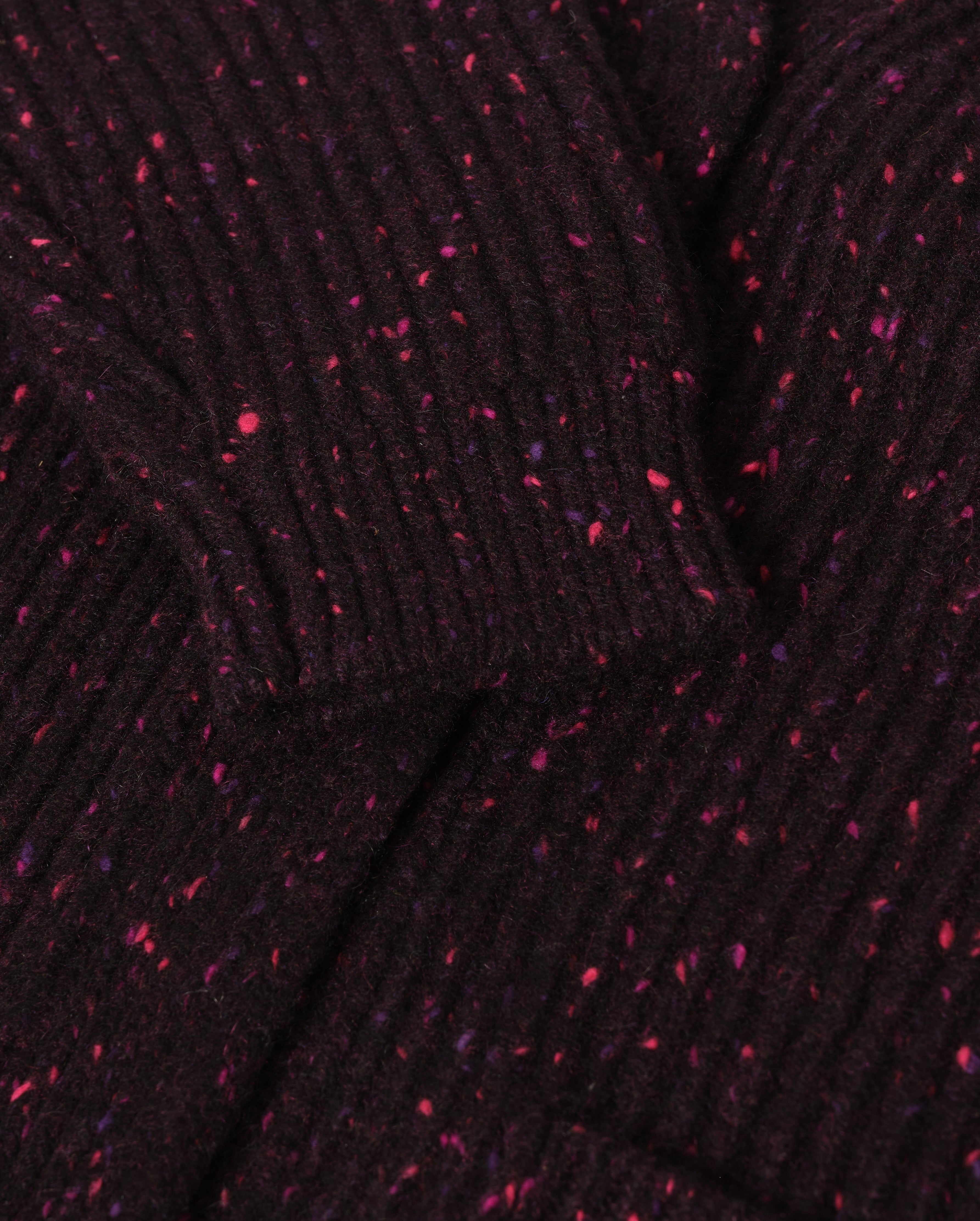 Johnstons of Elgin - Norah Ribbed Purple Donegal Cashmere Cardigan