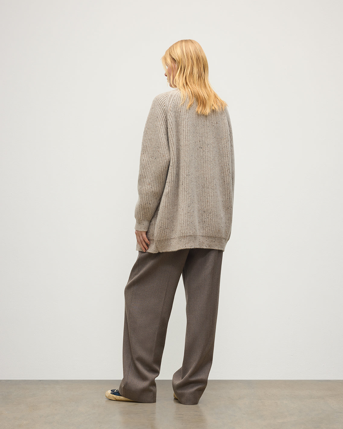 Johnstons of Elgin - Norah Ribbed Natural Donegal Cashmere Cardigan