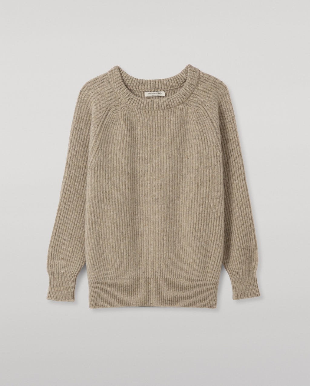 Johnstons of Elgin - Norah Ribbed Natural Donegal Cashmere Jumper