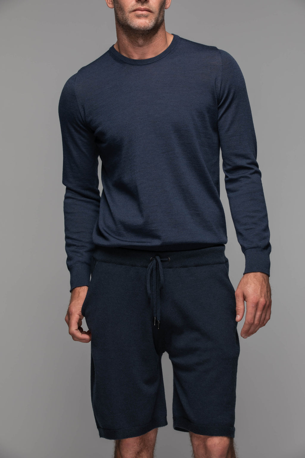 Johnstons of Elgin - Dark Navy Cashmere Seamless Shorts