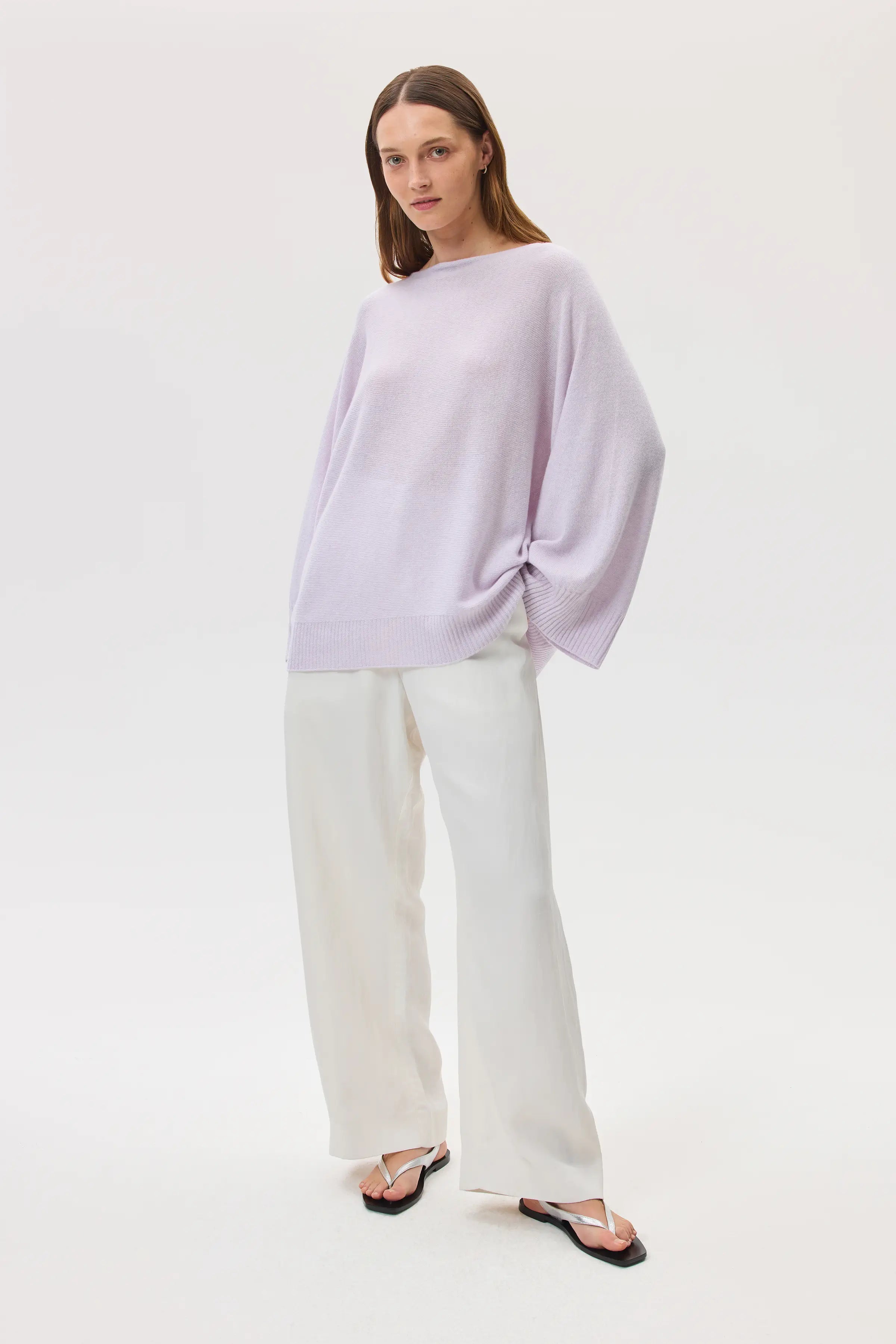 Johnstons of Elgin - Light Purple Cashmere Cape Jumper